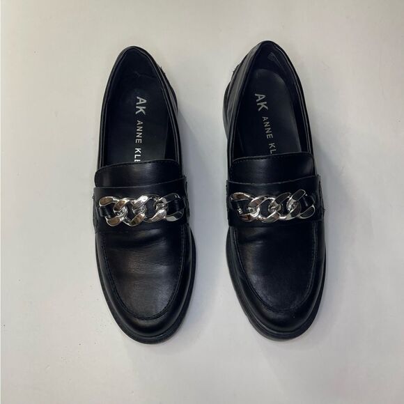 Anne Klein Chunky Lug Sole Loafer Black size 7 - Picture 3 of 10